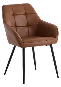 Barna kárpitozott karfás étkezőfotel szett 2 db-os Nolan Square – Unique Furniture