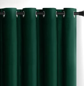 Sötétzöld bársony dimout (részleges sötétítő) függöny 140x245 cm Eyelets – Restilo