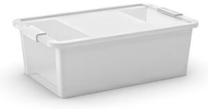 Fehér fedeles műanyag tárolódoboz 55x35x19 cm Bi-Box M – KIS