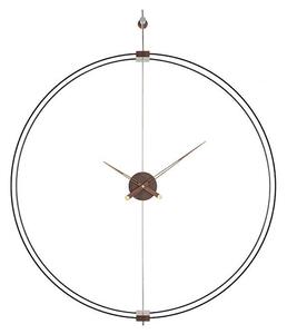 King Home Doble Ring Minimál Acél Fali Óra Fa Mutatókkal 60cm