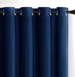 Sötétkék bársony dimout (részleges sötétítő) függöny 140x270 cm Eyelets – Restilo
