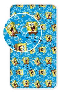Kék gumis pamut gyerek lepedő 90x200 cm Sponge Bob "Blue" – Jerry Fabrics