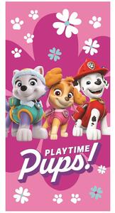 Rózsaszín pamut gyerek fürdőlepedő 70x140 cm Paw Patrol – Jerry Fabrics