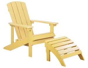 Sárga kerti szék lábtartóval ADIRONDACK