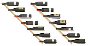 VidaXL 2 db arany fém falra szerelhető bortartó állvány 7 palacknak
