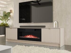 TV szekrény/asztal elektromos kandallóval Rozoma EF (homokbézs)