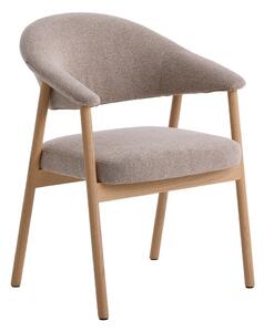 Bézs tölgyfa karfás étkezőfotel szett 2 db-os Elk – Unique Furniture
