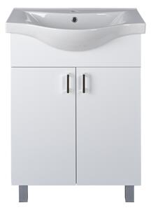 VivaStyle EKONOMIK 65 lábon álló 2 ajtós fürdőszobabútor Sanovit ALBATROS 10065 mosdóval 64,5x46,5