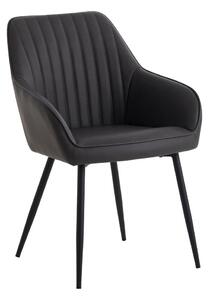 Sötétszürke kárpitozott karfás étkezőfotel szett 2 db-os Nolan Stripe – Unique Furniture