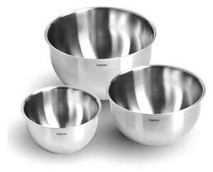 Ezüstszínű rozsdamentes acél tál szett 3 db-os ø 24 cm Lucca 3.0 – FABINI