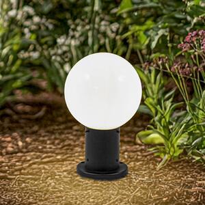 Lindby Dangan talapzati világítás, fekete/fehér, magasság 32 cm, üveg, dimmelhető, Fehér / opál, Üveg, Modern