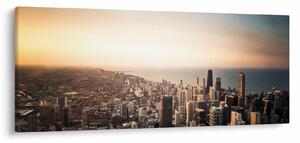 Naplemente képe a város felett (120x50 cm)