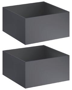 VidaXL Kerti cserép 2 db Antracitszürke 60 x 60 x 40 cm
