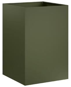 VidaXL Kerti cserép Olajzöld 50 x 50 x 75 cm Hidegen hengerelt acél