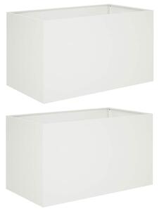VidaXL Kerti cserép 2 db Fehér 80 x 50 x 50 cm Hidegen hengerelt acél