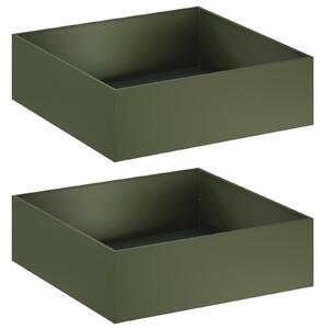 VidaXL Kerti cserép 2 db Olajzöld 80 x 80 x 30 cm