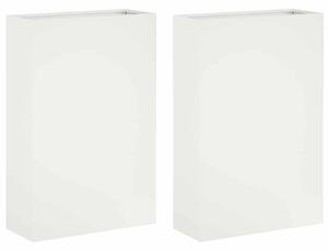 VidaXL Kerti cserép 2 db Fehér 50 x 20 x 75 cm Hidegen hengerelt acél
