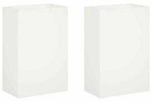 VidaXL Kerti cserép 2 db Fehér 50 x 30 x 75 cm Hidegen hengerelt acél