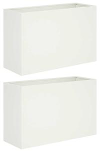 VidaXL Kerti cserép 2 db Fehér 80 x 40 x 50 cm Hidegen hengerelt acél