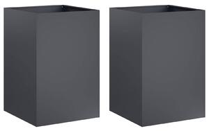 VidaXL Kerti cserép 2 db Antracitszürke 40 x 40 x 75 cm