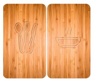 Edzett üveg tűzhely fedőlap szett 2 db-os 30x52 cm Lunch – Wenko