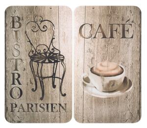 Edzett üveg tűzhely fedőlap szett 2 db-os 30x52 cm Bistrot – Wenko