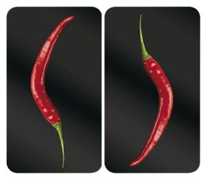 Edzett üveg tűzhely fedőlap szett 2 db-os 30x52 cm Peperoni – Wenko