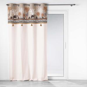 Barna-natúr színű pamut függöny 140x240 cm Kenya Lodge – douceur d'intérieur