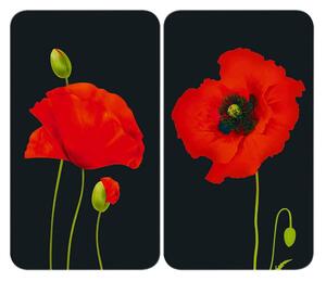 Edzett üveg tűzhely fedőlap szett 2 db-os 52x30 cm Poppy – Maximex