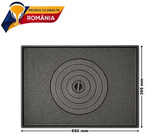 ÖNTÖTTVAS FŐZŐLAP EGY NYÍLÁSSAL ÉS PEREMMEL 550 x 395 mm