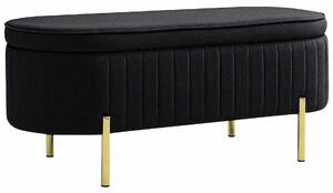 HOMCOM Kárpitozott hálószobai pad, Hálószobai ülőke, Nappali, Előszoba, 108 x 44 x 43,5 cm, Fekete