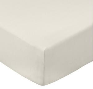 Bézs gumis pamut-perkál lepedő 185x200 cm Cotton Percale – Bianca
