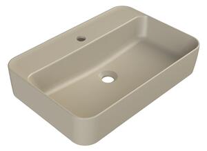 CeraStyle HERA - PULTRA ültethető - Top Counter - porcelán mosdó - MATT BÉZS - 60 x 42 cm