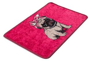 Rózsaszín fürdőszobai kilépő 40x60 cm Pink Pug – Foutastic