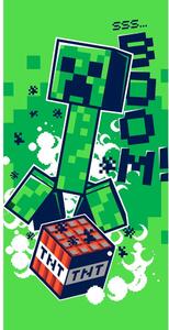 Zöld pamut gyerek fürdőlepedő 70x140 cm Minecraft Boom – Jerry Fabrics