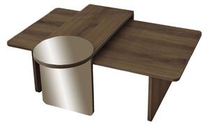 Hanah Home Coffee Table Set Bronze Walnut Luna 2 - Bronze, Walnut