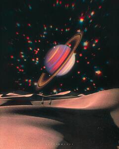Illusztráció Space disco, spacerocket art, (30 x 40 cm)