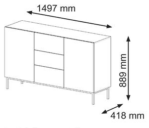 TV asztal/szekrény Rawy 2 (fehér + fekete). 1061137