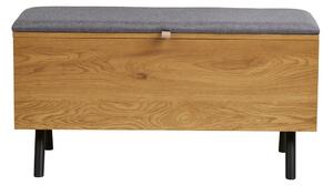 Natúr színű tárolóláda tölgyfa dekorral 92x48x33 cm Barco – House Nordic