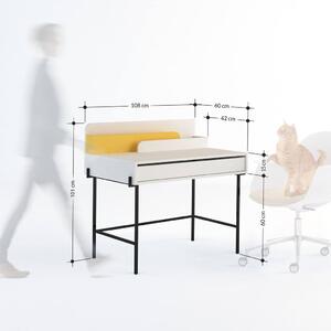 Íróasztal, fehér, antracitszürke - COLORY