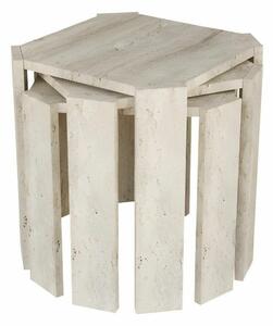 Hanah Home Nesting Table (3 Pieces) Travertine Azra - Travertine