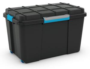 Fekete fedeles műanyag tárolódoboz 73,5x44,5x46 cm Scuba Box – KIS