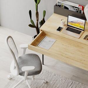 Íróasztal, tölgy színű, antracitszürke - COLORY