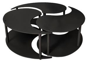 Hanah Home Dohányzóasztal szett Fekete Yin Yang 3 70 - Fekete