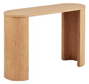 Natúr színű konzolasztal tölgyfa dekorral 38x114 cm Bibione – House Nordic