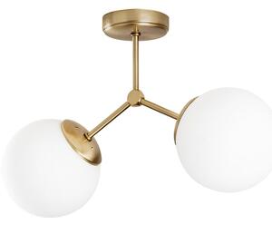 Fehér-sárgaréz színű mennyezeti lámpa üveg búrával 15x44 cm Damar – Opviq lights