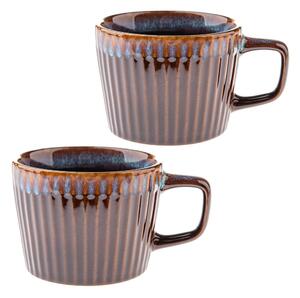 Kék-barna kőedény bögre szett 2 db-os cappucinóhoz 190 ml Tone – Dakls