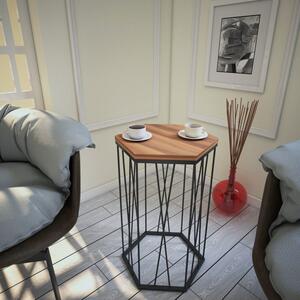 Hanah Home Side Table Walnut Black Cetrus - Walnut