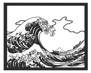 Wallity Hokusai Fekete Dekoratív Fém Fali Kiegészítő