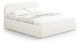 Elefántcsont színű kárpitozott ágyneműtartós franciaágy ágyráccsal 140x200 cm Juno – Windsor & Co Sofas